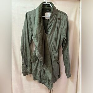 Hei Hei Anthropologie Olive Green Lace Draped Utility Military Jacket Women’s